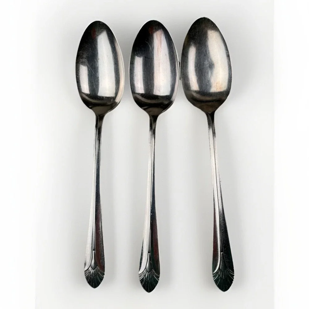 International Silver Plate‎ MANHATTAN 3 Table Spoons 1951 Silverware